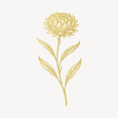 Obraz premium Elegant golden flower illustration