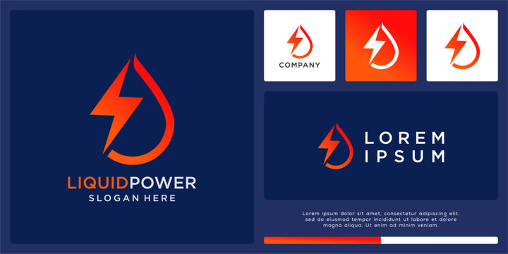 Liquid power logo design template