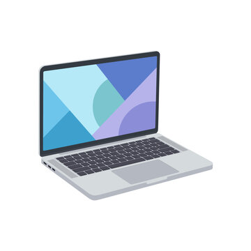Modern Laptop Computer Device 3D Vector