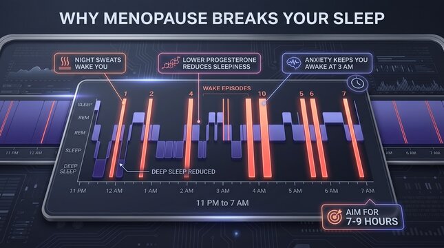 Menopause sleep disruption chart infographic