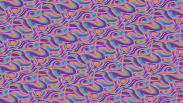 Psychedelic wavy purpleblueorange gradient abstract art pattern suitable for digital wallpapers, backgrounds, prints, textiles, and packaging design.