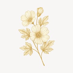 Obraz premium Elegant floral line art illustration.