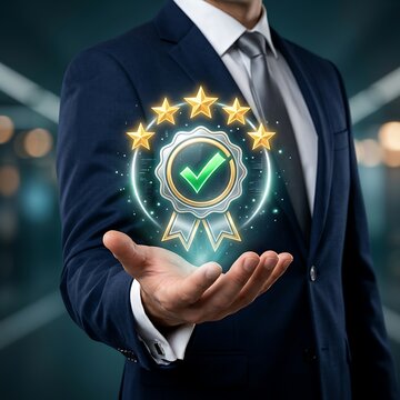 Enterprise Certification Concept Featuring Trusted Quality Assurance Badge Supporting Customer Confidence and Business Credibility