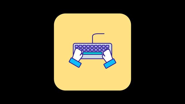 Hands Typing on a Keyboard - Digital Communication and Work Icon.