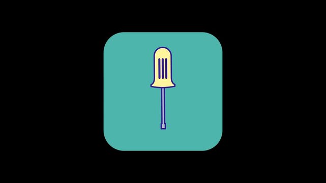 Animated Screwdriver Tool Icon for Repair and Maintenance Services.