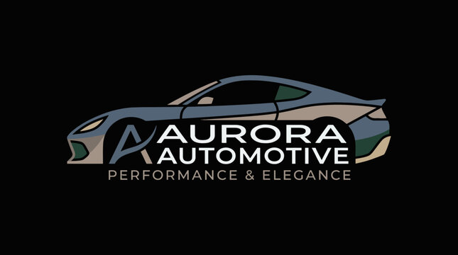 Modern sports car automotive logo design with elegant vehicle silhouette and performance emblem for car branding