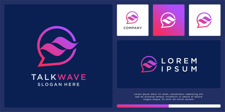 Talk wave logo design template