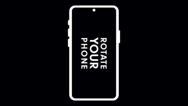 Rotate Your Phone Orientation Animation with Transparent Background - 4K Landscape Horizontal