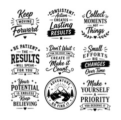 Obraz premium Collection of motivational quotes and inspirational sayings for personal growth and success