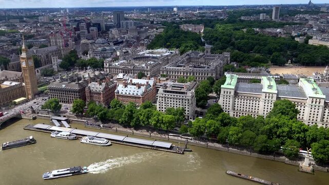 Another view from the London Eye showing Westminster and surrounding historic buildings