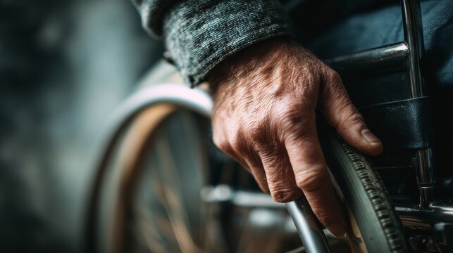 Senior Person Using Wheelchair With Dignified Independence