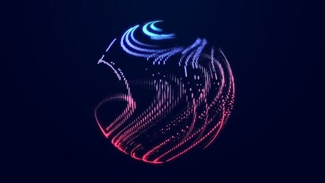 Future-proof internet infrastructure and big data visualization via digital streaming. 3D rendering.