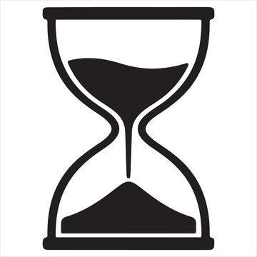 Hourglass icon, sand timer symbol, time management concept, vector illustration
