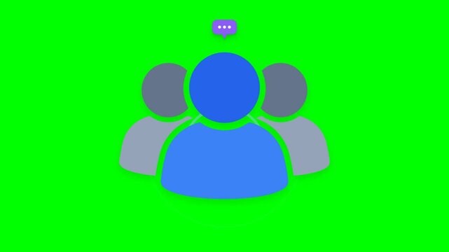 group people team users community crowd social teamwork animation icon green screen motion footage chroma key flat graphic illustration isolated