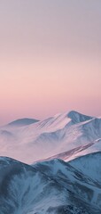 Fototapeta premium Minimal Winter Alpine Landscape with Serene Snowy Mountain Range