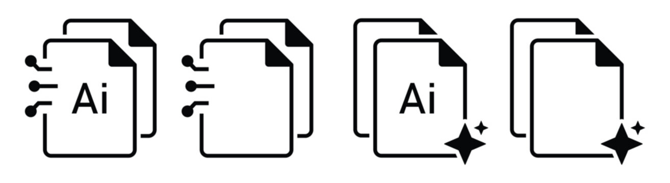 Ai document file generate icon illustration