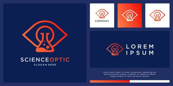 Science optic logo design with eye
