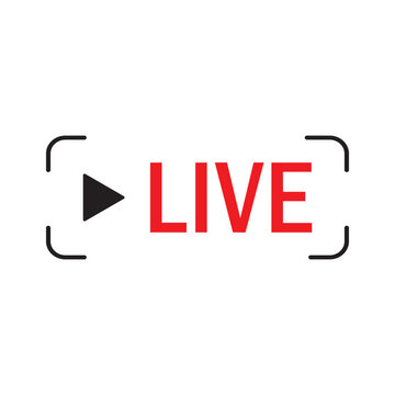 Live Icon. Broadcast Symbol Vector Isolated on white. Perfect for livestream platforms, video broadcasting, social media, mobile apps, websites, online events and streaming services.