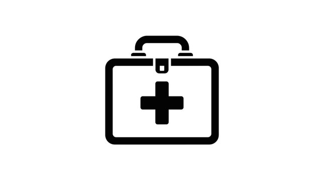 First Aid Kit Icon, Medical Emergency Symbol, Health Care Service