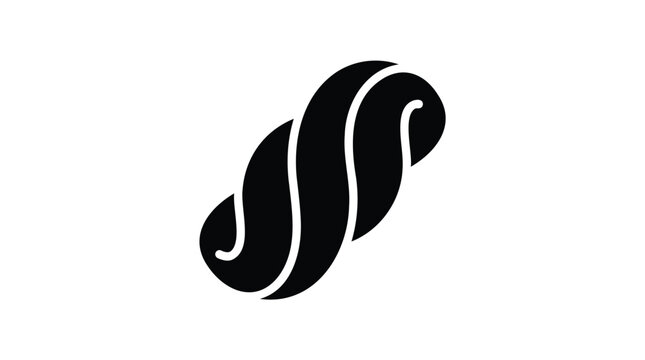 Minimalist black abstract braided knot icon with stylized wavy curves for modern business logo branding