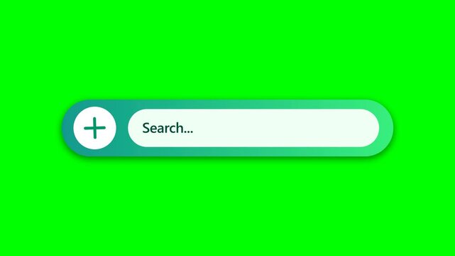 Animated Search Bar Interface Element with Green Screen Background.