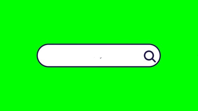 Clean Search Bar Animation on Green Screen Background.