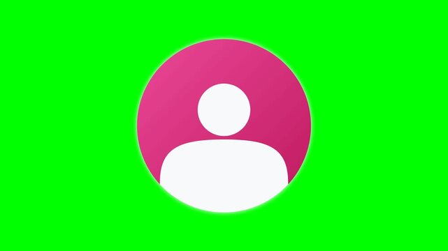 Generic User Profile Icon on Green Screen Background.