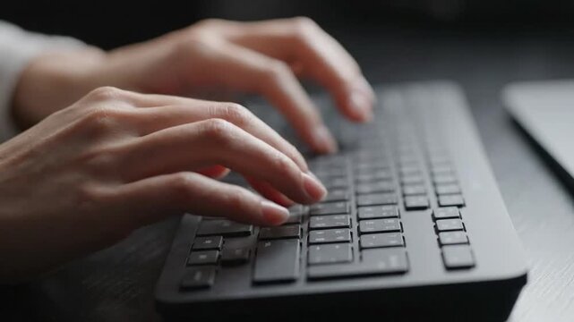 키보드 타이핑 손, Keyboard typing hands close-up