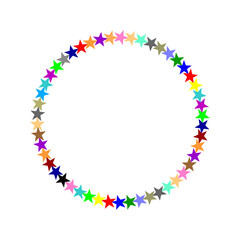 Fototapeta premium Colorful Star Circular Border Illustration on White Background