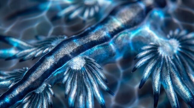Blue dragon sea slug body surface