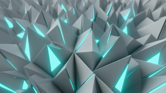 Ultra realistic kinetic origami architecture of translucent white panels with synchronized geometric folds and cyan light, creating a premium innovation engineering background with copy space.