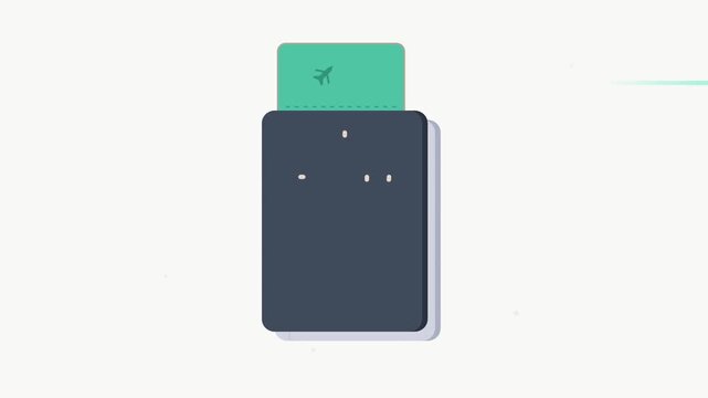 Passport and boarding pass icon representing international travel and flight preparation