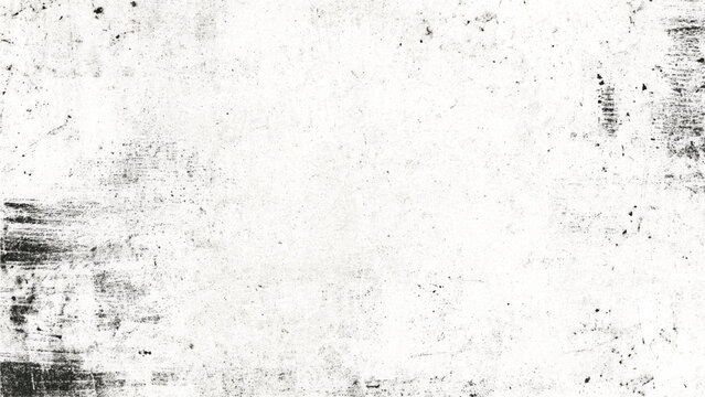 White grungy textured surface with black smudges and scratches on wall distressed look