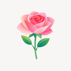 Obraz premium Elegant pink rose illustration
