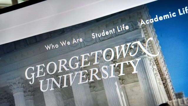 Dublin Ireland July 12th 2026..the georgetown university  website displayed on a computer screen