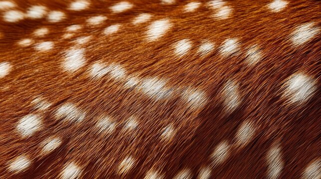 Spotted Deer Fur Texture Natural Wildlife Pattern Background Closeup Detailed Surface