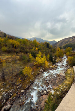 Views of Chimbulak, in the Zailiisky Alatau mountain range, Kazakhstan