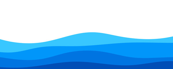 Naklejka premium Minimalist blue wave curve abstract flat vector background