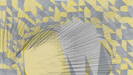 Abstract geometric composition featuring a tessellated polygonal mesh background overlaid with a dynamic sweeping burst of radiating fine curved lines © ShadOw