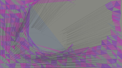 Abstract geometric background featuring a fragmented polygonal mesh border with dynamic radiating fine lines sweeping toward a large empty central negative space © ShadOw