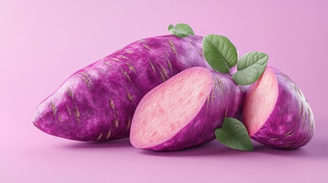 Sweet potato,Bakery menu with Ube frosting texture background,whipped cream,PopularTrendy Purple Coffee Shop,plant based recipes,sweet potato,superfood,menu and banner,Healthy and wellness concept.