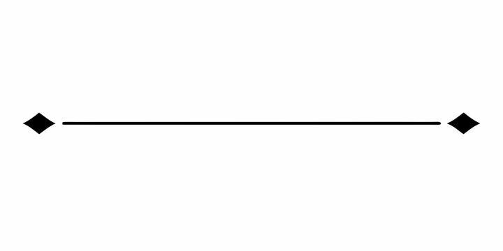 Horizontal line with diamond shapes black silhouette on white background