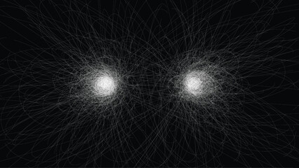 Futuristic digital backdrop displaying bright central energy hubs with expansive intersecting laser lines forming a dynamic cosmic constellation © Robert Hoek 