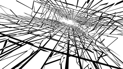 Obraz premium Dynamic abstract geometric perspective architectural grid.