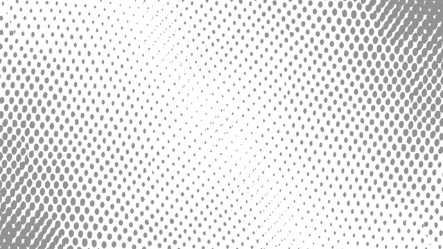 Halftone pattern with gray dots on white background for graphic design and texture