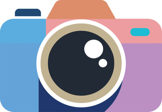 Colorful Camera Flat Vector Icon Modern Photography Symbol Minimal Editable Illustration for UI Apps and Web Design