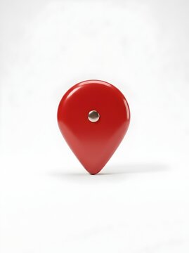 3D Red Map Pin Icon with Silver Dot Location Marker Concept