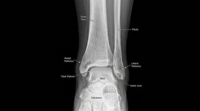 Ankle bone x-ray medical image.
