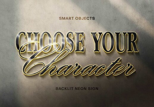 Backlit Neon Signs For Poster And Branding Design