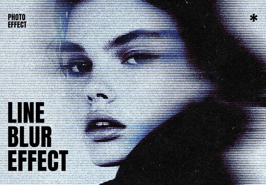 Line Print Photo Effect For Poster And Social Media Design